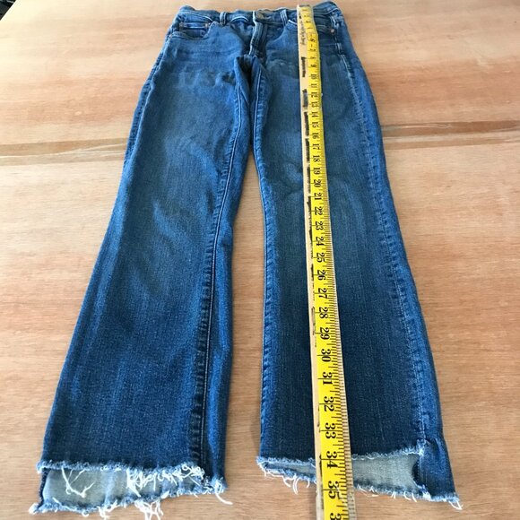 Mother Insider Crop Step Fray Jeans Women 26 Blue Mid Rise Medium Wash 17973 - Picture 5 of 13